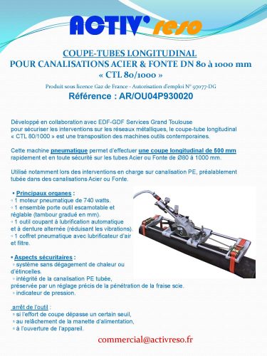 ACTIV'reso-Coupe tube longitudinal : caractéristiques