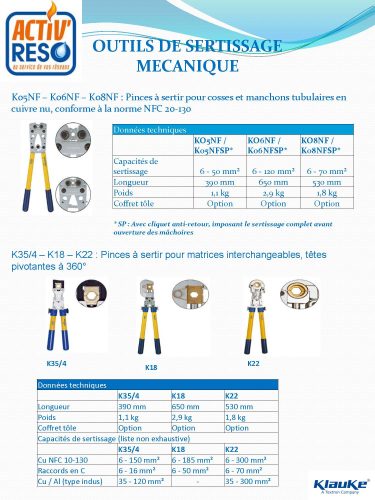 ACTIV'reso - Outils de sertissage mécanique