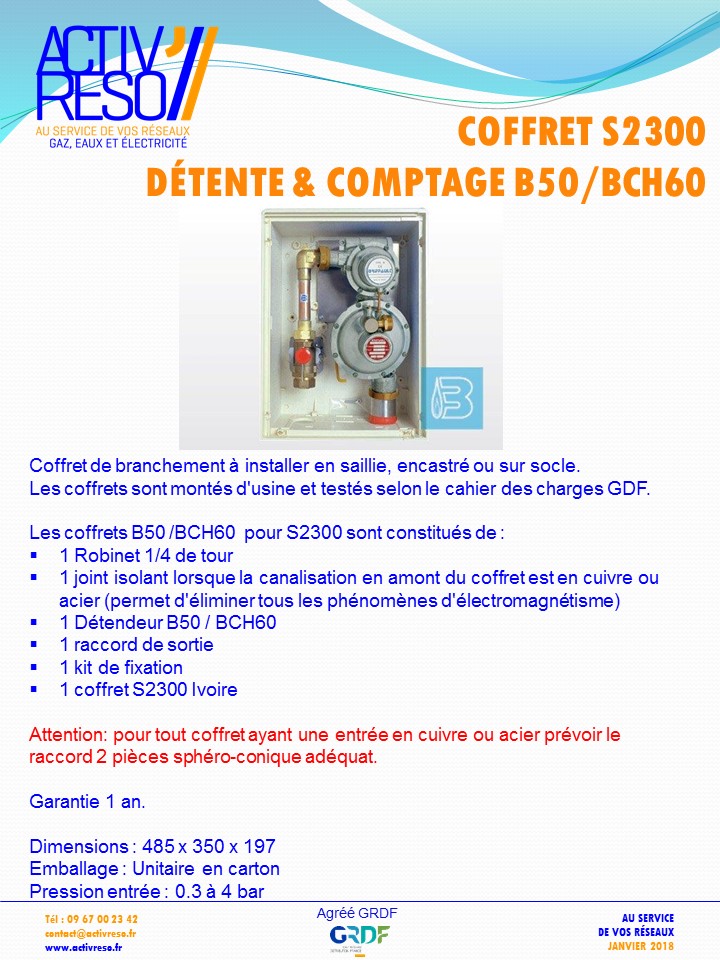 coffret gaz S2300 coupure & détente B50_BCH60 -activreso