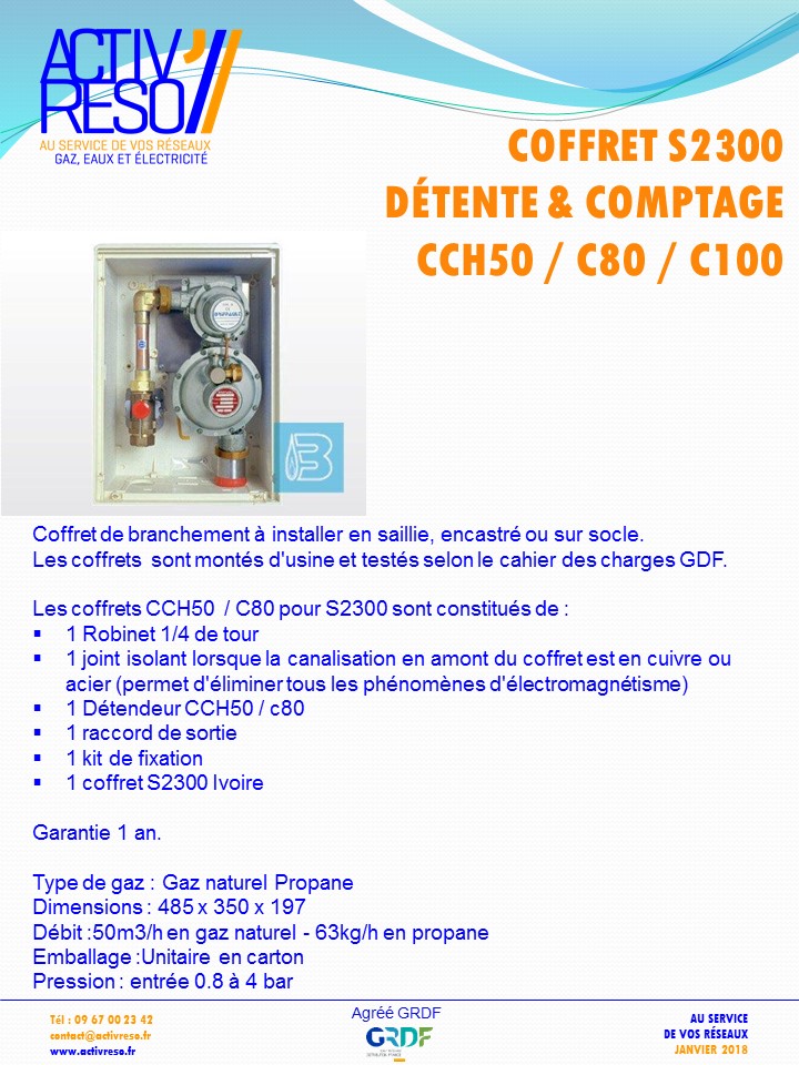 coffret gaz S2300 coupure & détente CCH50_C80-100 -activreso