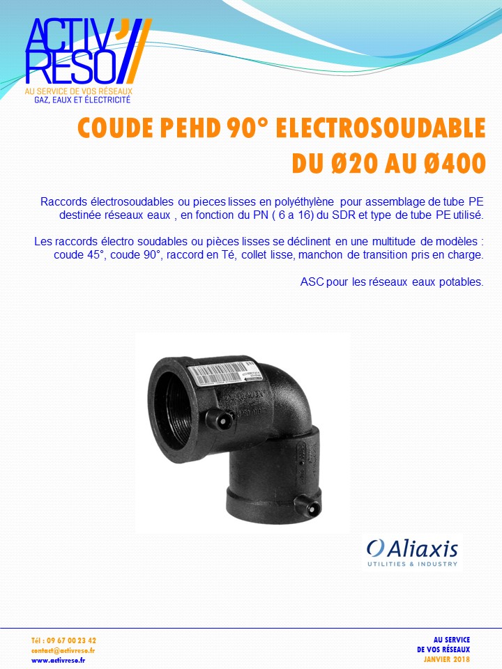 coude 90° electrosoudable pehd - activreso