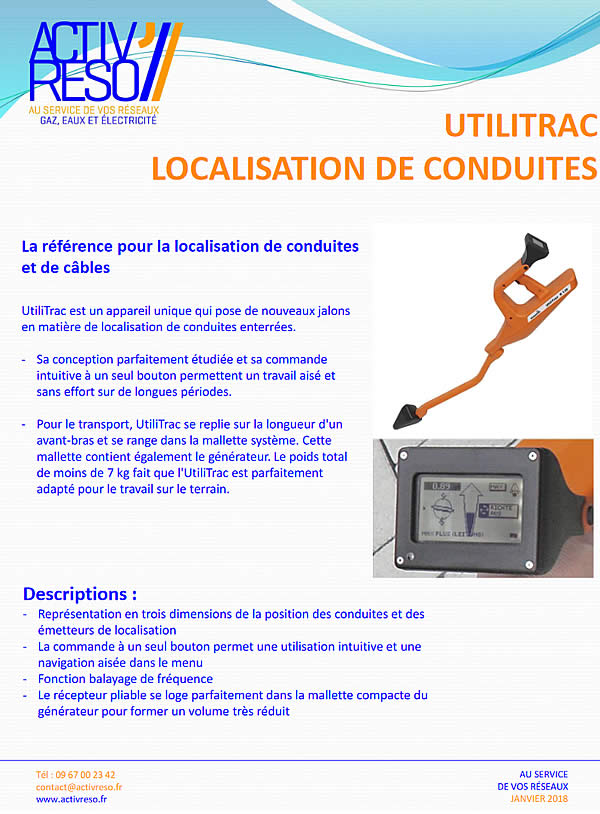 location de conduite Utilitrac