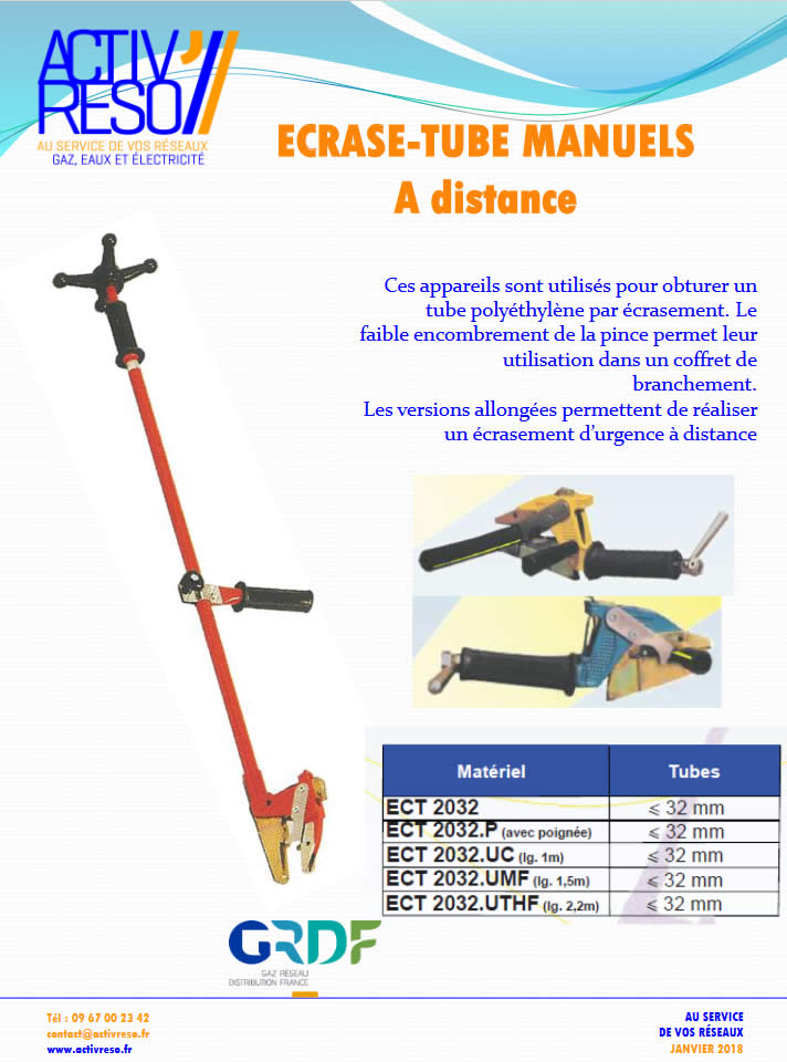 ecrase tube manuel à distance fiche technique