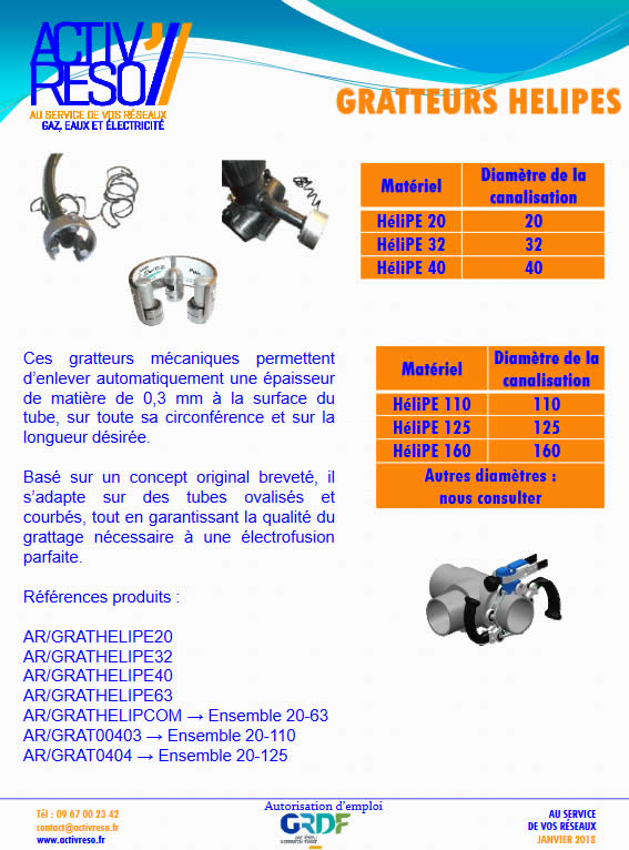 gratteur helipes données techniques