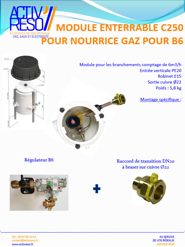 module enterrable pour nourrice gaz B6