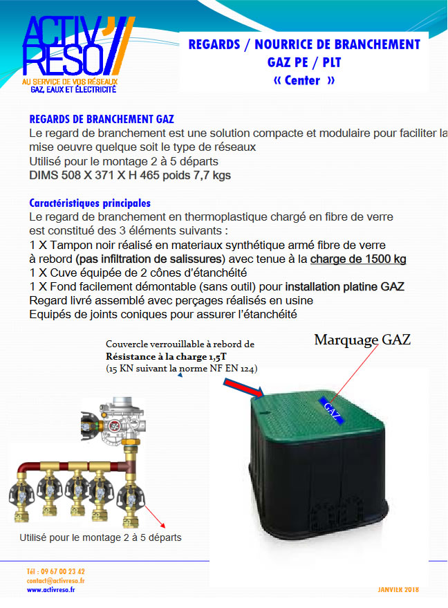 NOURRICE DE BRANCHEMEMNT GAZ 5 DEPARTS